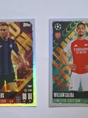 Limited Edition Topps Match Attax 2024-2025 κάρτες Saliba και Koopmeiners καινούργιες