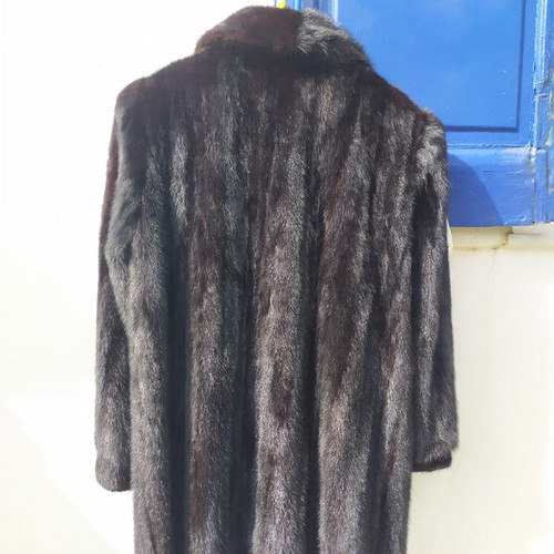 Mink fur half coat used, black, size XXL