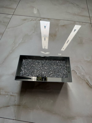 Jewelry box new, glass silver