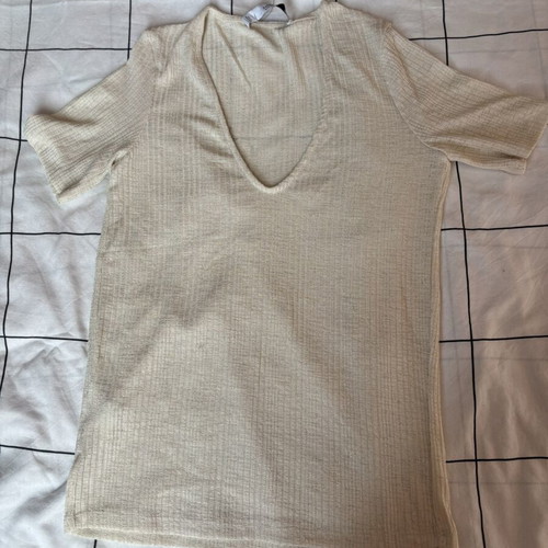 Mango ribbed t-shirt new, beige, size M