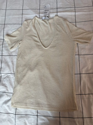 Mango ribbed t-shirt new, beige, size M