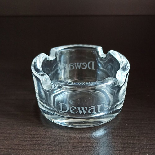 Glass Ashtrays Set of 3 Plus 1 Dewar's Collectible Used