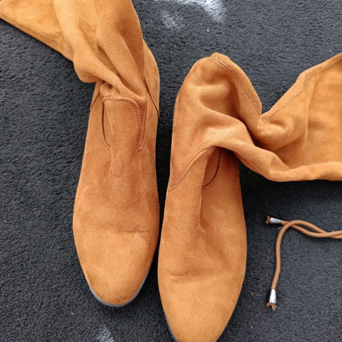 Suede over the knee boots tan no40 like new