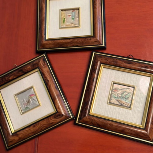 Wooden frames with silver 925 like new, size 13x13