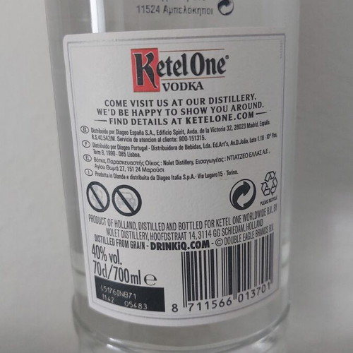 Ketel One Vodka 40% 700ml sealed, new