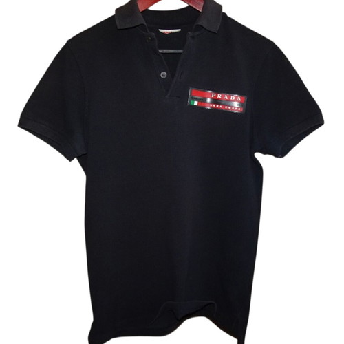 Prada 2003 Luna Rossa Challenge vintage cotton polo shirt like new, black, M