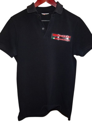 Prada 2003 Luna Rossa Challenge vintage cotton polo shirt like new, black, M