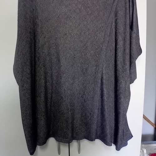 White House Black Market women's knit blouse with lurex, like new, gray charcoal