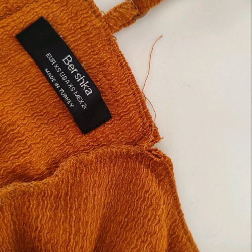 Bershka camel midi dress with slit like new