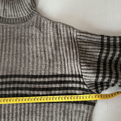 John Devin knitted turtleneck sweater like new, black and gray, XXL