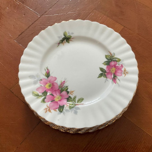 Royal Albert prairie rose cake plates like new, pack of 5