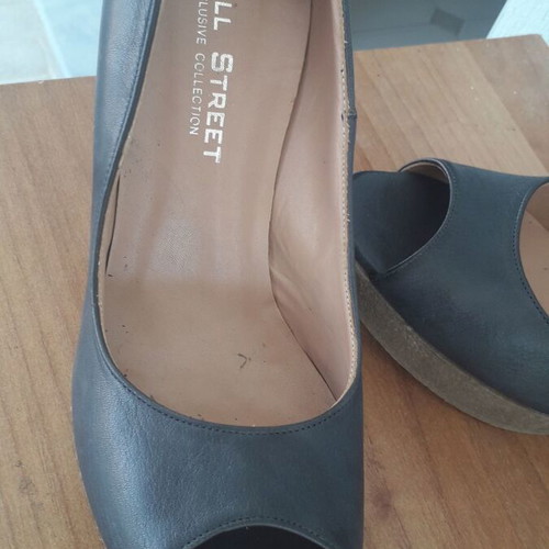Platform shoes new blue leather Wall Street size 38