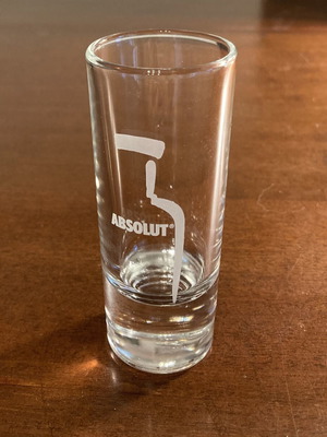 Absolut Vodka Tall Shot Glass like new