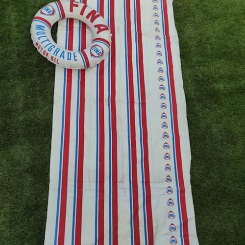 Inflatable mattress and lifebuoy FINA Motor Oil like new, 1960s