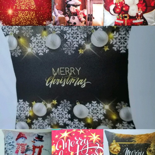 Christmas pillow printed with LED lights new 45x45cm