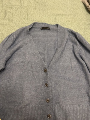 Sfera cardigan with rhinestone buttons, blue, size L