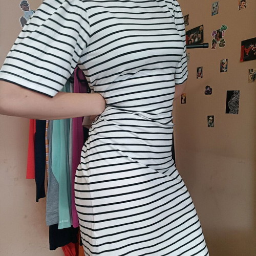 Sisters Point striped dress new, size XS, black and white