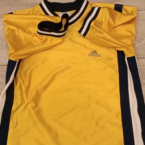 Adidas Teamwear shirt used, yellow and blue, size 176 (S/M)
