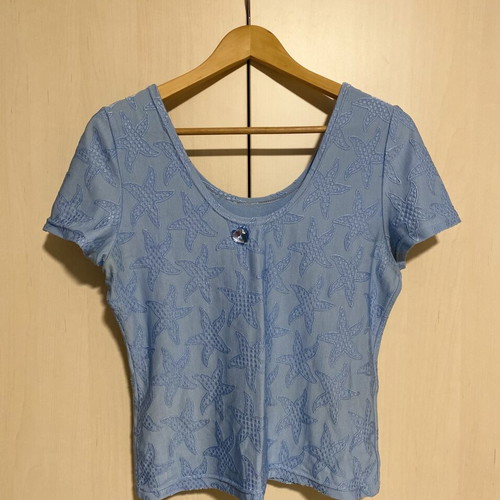 Anais blouse turquoise, new, decorated with stars and gem