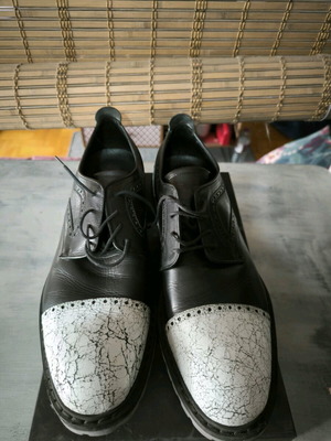 Bruno Bordese casual παπούτσια δερμάτινα μεταχειρισμένα, άσπρο-μαύρο