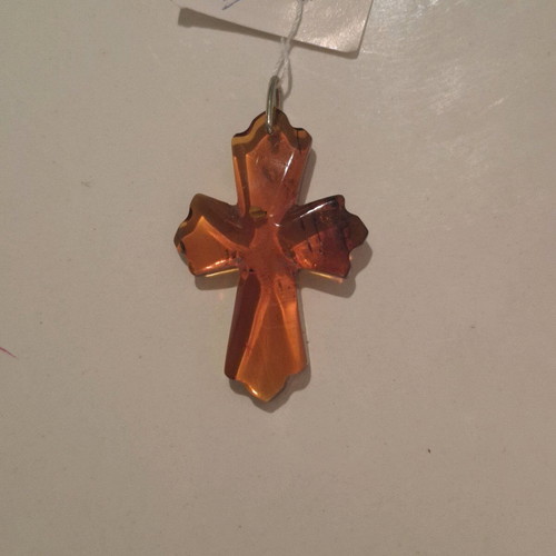 Amber cross solid Baltic amber new brown