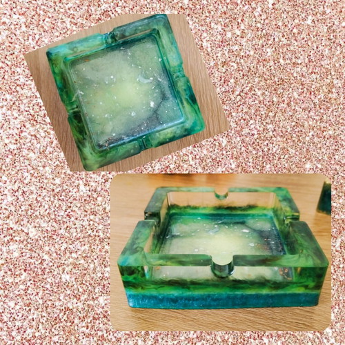 Ashtrays made of liquid glass, new, lightweight and unbreakable