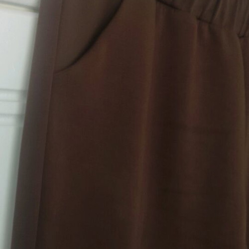 S Plus Size Brown Pants New with Elastic Waist and Pockets