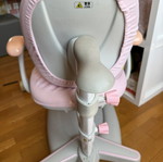Adjustable pink ergonomic children's study chair with footrest