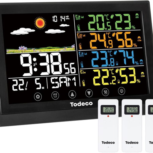 Color Weather Station 3 Stations New, 4 Positions, Wired