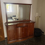 Buffet console with mirror walnut like new