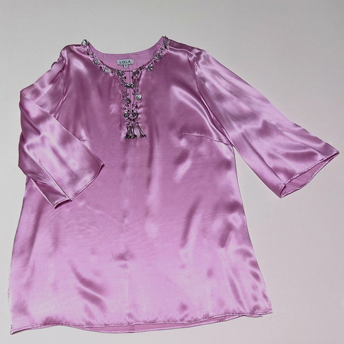 Lila suit size 42 new, classic cut with silk blouse