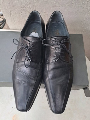 Claviano Genuine Leather Shoes Used, Black, Size 41.5