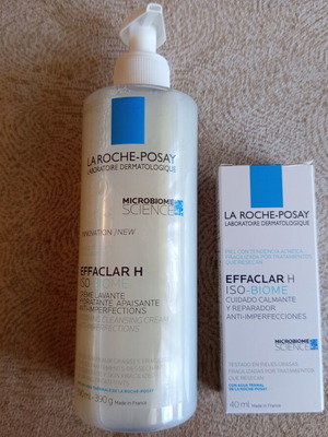 La Roche-Posay Effaclar H Iso Biome soothing cleansing cream 390ml with face cream 40ml