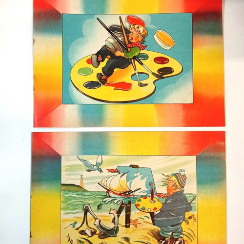 Two children's sketchbooks from the 1950s