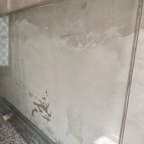 Shop window glass used, height 2.45m, length 1.52m, thickness 11mm