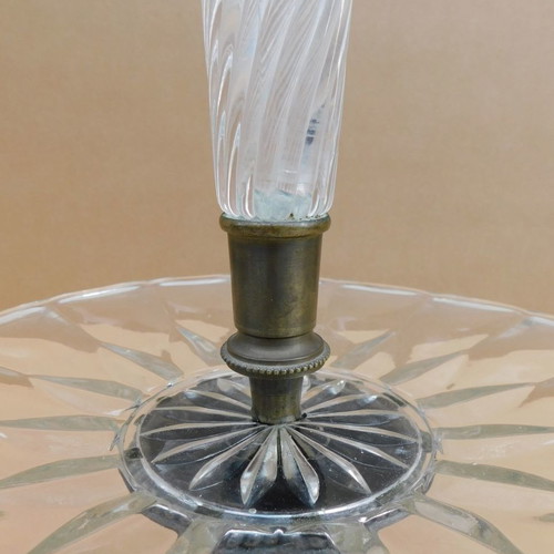 Crystal fruit bowl with metal base German, about 70 years old