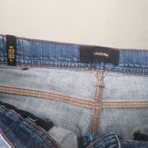 Jeans Meltin Pot Large used, medium washed, straight leg, size 32