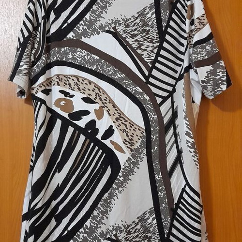 Alessa W Collection Printed Short-Sleeve Blouse XL used