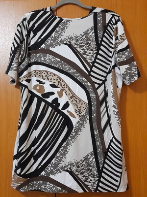 Alessa W Collection Printed Short-Sleeve Blouse XL used