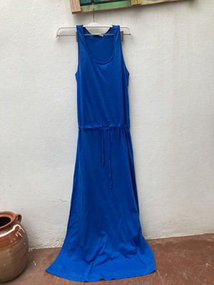 Anel long dress small size blue like new with waist tie
