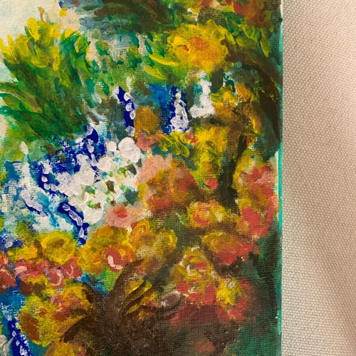 Artwork handmade painting on cardboard 36x25 cm