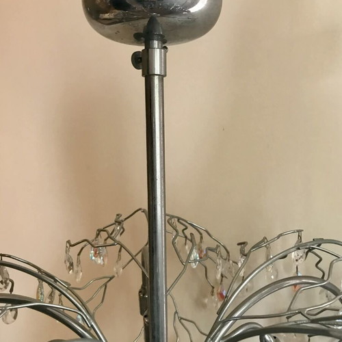 Luxury ceiling light with Swarovski crystals like new, silver color