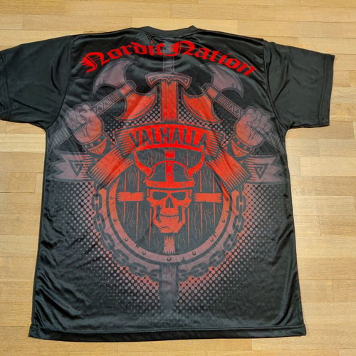 Nordic Nation Valhalla Shirt 3XL like new, black and red