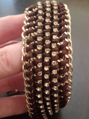 Bracelet and gift necklace like new, brown and gold