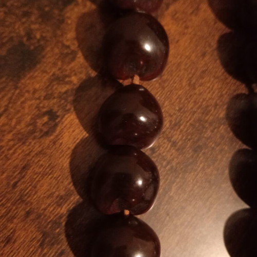 MNG Long Kukui Nut Necklace Like New, Brown