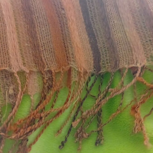Women's scarf used, ombré, earth tones, 50×180 cm
