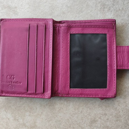 Leather wallet CG used, pink with some wear
