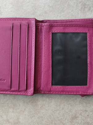 Leather wallet CG used, pink with some wear