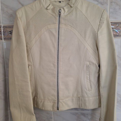 Colette women's leather jacket medium used, white