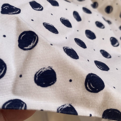 Mayoral dress size 4-5 years (110 cm) like new, white with dark blue polka dots